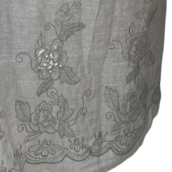 NURTURE NWT $129 Lightweight Grey Sequin Embroidered Dress SZ LG - Picture 5 of 15